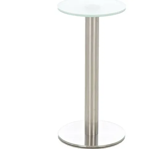 Joyshop - Tavolino in acciaio inossidabile - altezza 60 cm vetro smerigliato smerigliato