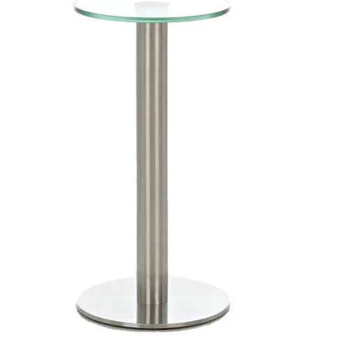 Joyshop - Tavolino in acciaio inossidabile - altezza 60 cm vetro trasparente trasparente