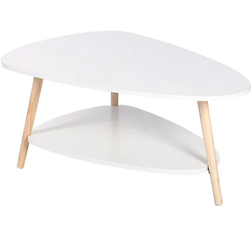 Tavolino ovale scandinavo - Bianco 90 * 60 * 40 cm - Blanc