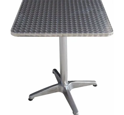 Tavolo bar in alluminio con base a colonna waterproof 70x70xH70 cm
