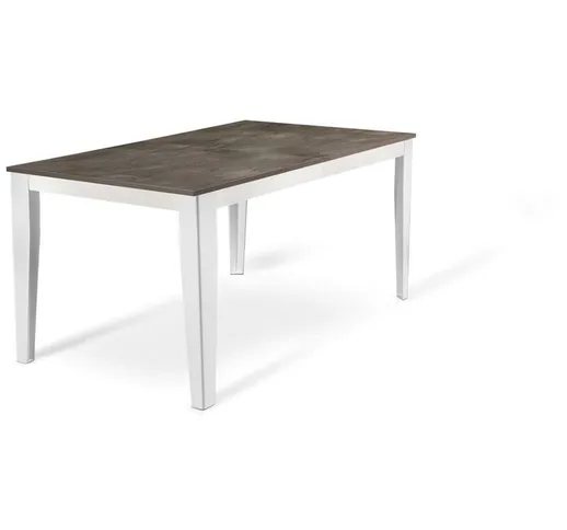 Webmarketpoint - Tavolo allungabile cemento grigio-metallo bianco 90 cm x 156- 316 cm h. 7...