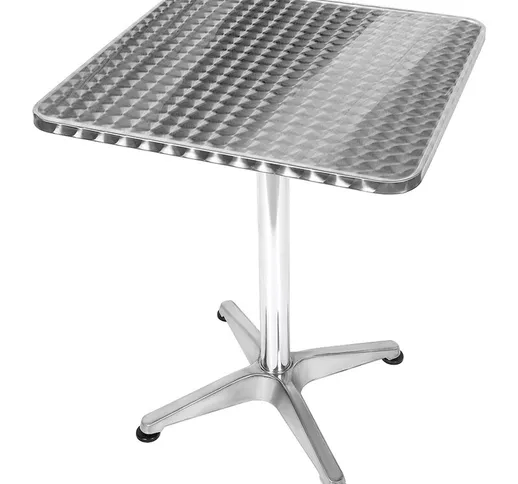 Tavolo alto da bar in alluminio, altezza regolabile 70 o 110 cm - Tubo centrale Ø: 5,8 cm...