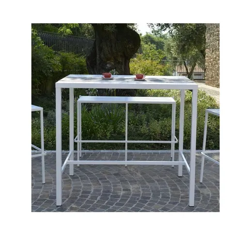 Tavolo alto in metallo, diverse misure, altezza 105 cm, per giardino, Grigio antracite, 12...