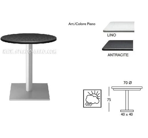 Tavolo bar Dodo Ø 70 cm + base H 75 antracite