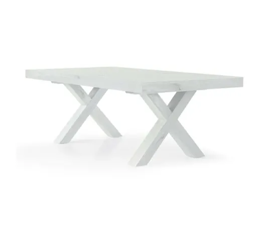 Tavolo con piano in folding bianco betulla 2 allunghi laterali 180/280x100xh.75 cm