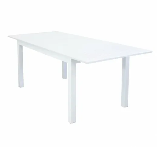 Tavolo Cuba Allungabile 150/210x90x75 h cm in Alluminio Bianco