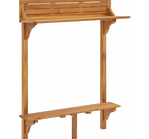 Happyshopping - Tavolo da Bar da Balcone 90x37x122,5 cm in Massello di Acacia