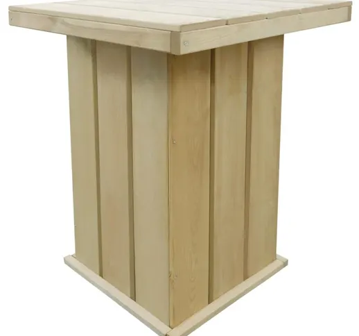 vidaXL Tavolo da Bar Esterno 75x75x110cm Legno di Pino Impregnato - Marrone