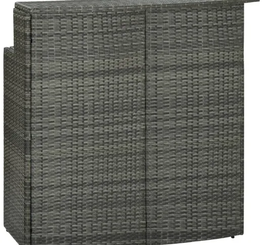 Tavolo da Bar per Esterni Grigio 120x55x110 cm in Polyrattan