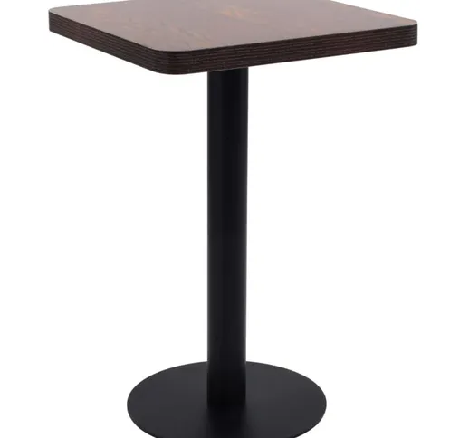 vidaXL Tavolo da Bistrot in MDF Marrone Scuro 50x50 cm - Marrone