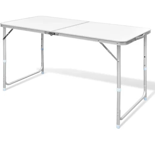 Vidaxl - Tavolo da Campeggio Pieghevole Alluminio Altezza Regolabile 120 x 60cm