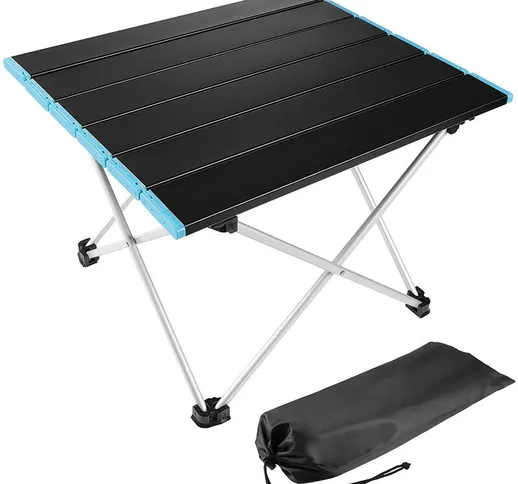 Litreve - Tavolo da campeggio pieghevole Tavolo portatile ultraleggero in lega di allumini...