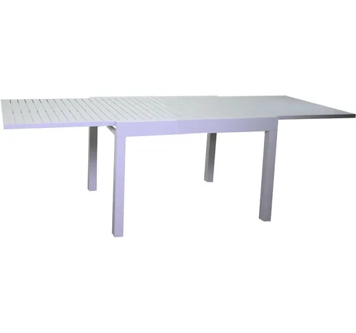 Giordanoshop - Tavolo Da Giardino Allungabile 90/180x90x73 Cm In Alluminio Sullivan Bianco
