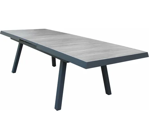 Tavolo da giardino allungabile in gres 205/265x105 di design moderno vintage cm 205/265 x...