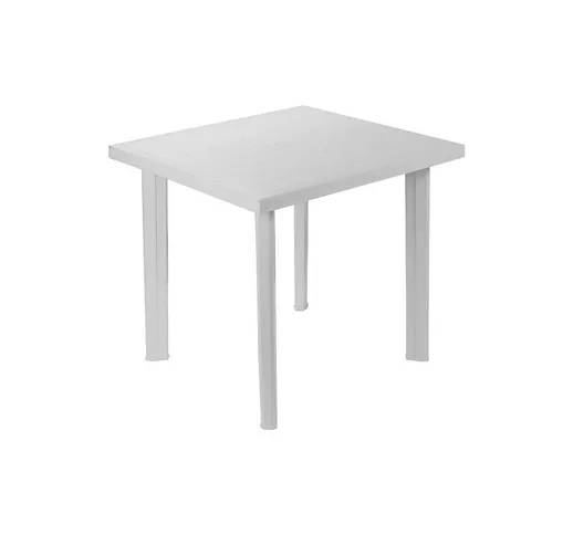 Tavolo da giardino esterno Quadrato resina Bianco per Bar Terrazzo 80x75 h72 cm