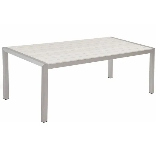 Tavolo da giardino in alluminio bianco 180 x 90 cm VERNIO