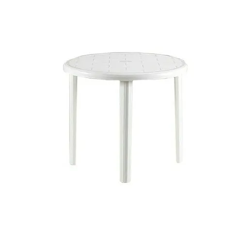 Tavolo da giardino in resina bianco diametro 90 centimetri