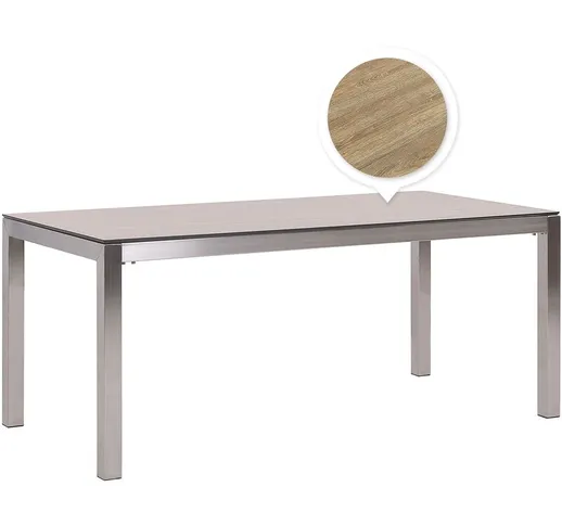 Beliani - Tavolo da giardino piano con effetto legno marrone 180 x 90 cm GROSSETO