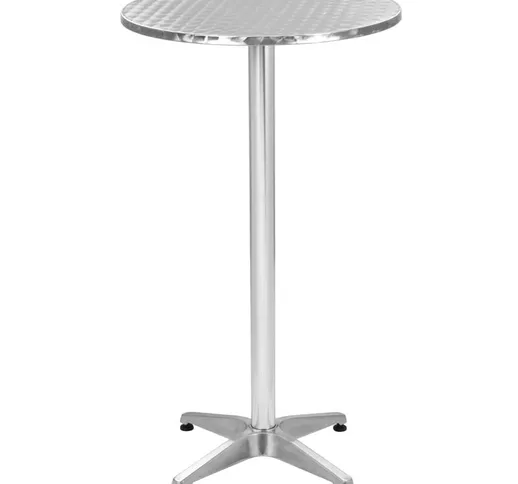 vidaXL Tavolo da Giardino Pieghevole 60x(70-110) cm in Alluminio - Argento