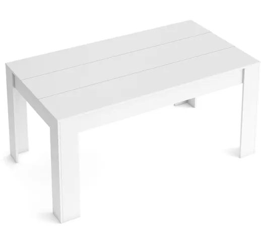 Skraut Home - Tavolo da pranzo 140cm Estendibile 200cm, Bianco Opaco, Dimensioni: 90.4 Lar...