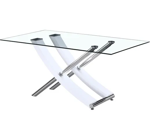 Tavolo da pranzo Diva - 160 x 90 x 76 cm - Bianco laccato