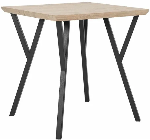 Beliani - Tavolo da pranzo in legno chiaro colore / nero 70 x 70 cm BRAVO