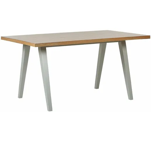 Beliani - Tavolo da pranzo in legno chiaro e grigio 150 x 90 cm LENISTER