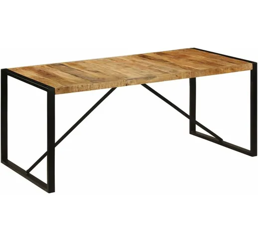 Longziming - Tavolo da Pranzo in Legno Massello di Mango Grezzo 180 cm