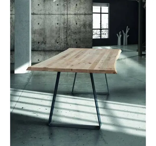 Spazio Casa - Tavolo in legno con gambe metallo | 160 x 90