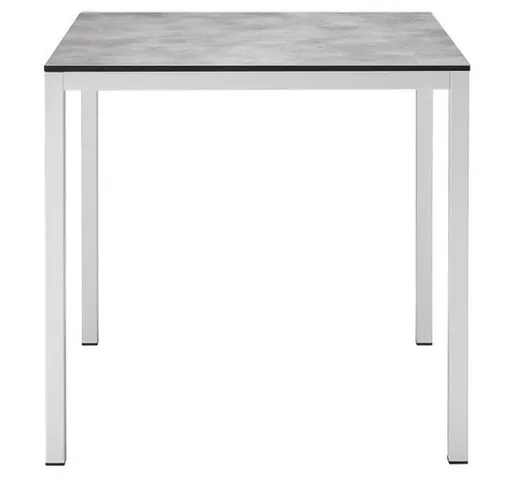 Tavolo Mirto 70 x 70 cm effetto cemento verniciato bianco