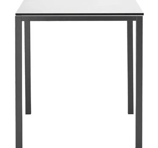 Tavolo Mirto 70 x 70 cm bianco verniciato antracite