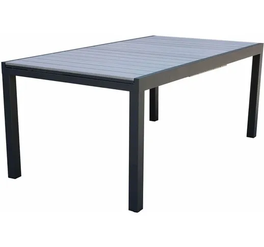 Tavolo estensibile da esterno 180/240 cm con struttura in alluminio e piano in polywood ef...