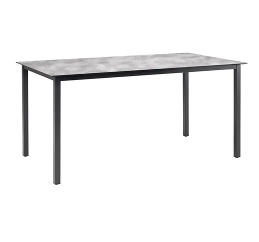 Gbshop - Tavolo Pranzo 160 x 90 cm effetto cemento verniciato antracite