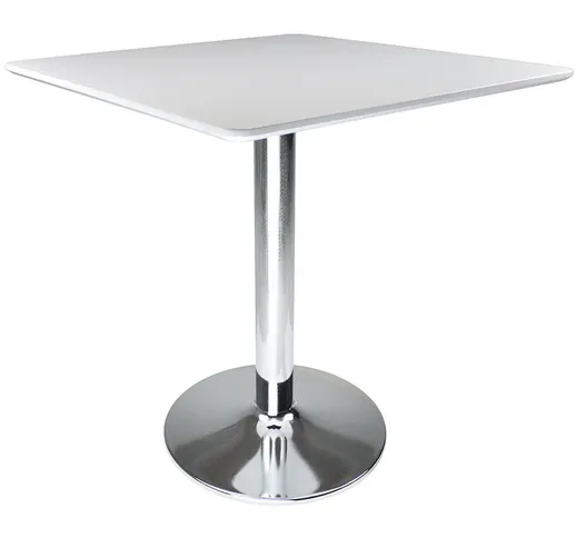 Tavolo quadrato 80x80 bianco, tavolino da bar mod. Romeo