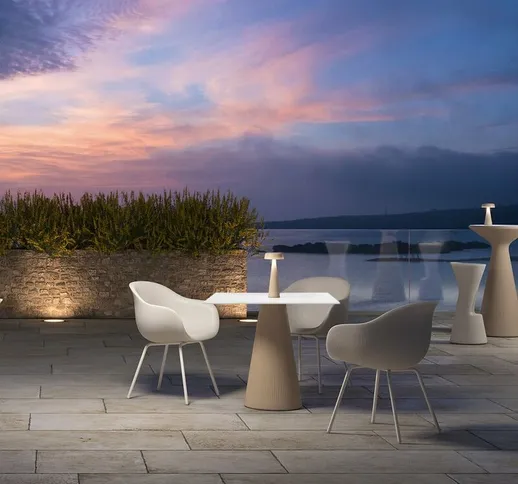 Tavolo quadrato design moderno bar ristorante sala da pranzo Fade T1-Q Colore: Grigio Scur...