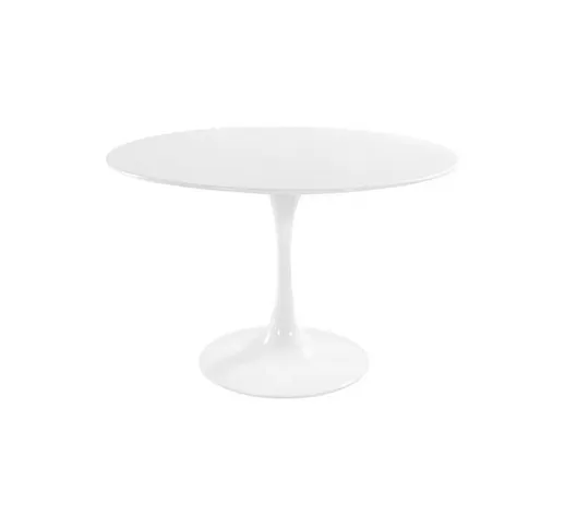 Privatefloor - Tavolo da Pranzo Rotondo - 90 cm - Tulip Bianco - PPa, Fibra di vetro, Meta...