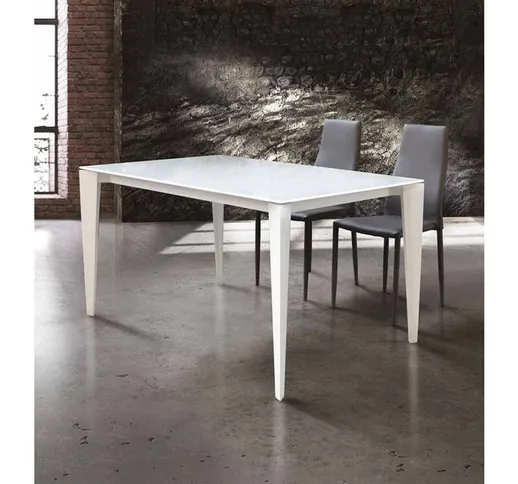 Tavolo vetro design moderno Bianco | 160 x 90