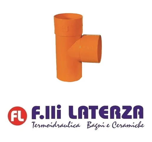 Tee Derivazioni 87° In Pvc Rosso Fogna 50 63 80 100 125 140 160 200 Plastica Arancione O-6...