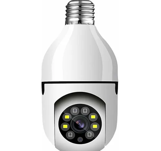 Yoyo - Telecamera con lampadina E27, telecamera di sicurezza ptz wireless 1080p con connet...