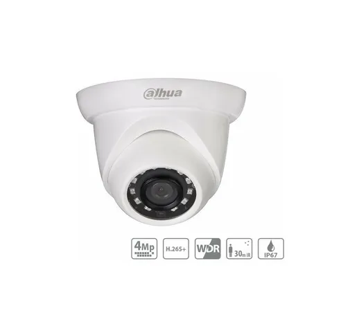 Dahua - Telecamera IP Dome 4MP Ottica Fissa 2.8mm PoE IP67 WDR IR Eyeball H.265 DH-IPC-HDW...