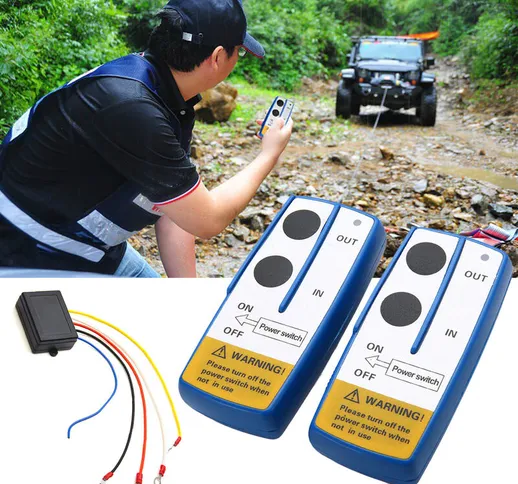 Telecomando wireless universale per verricello elettrico per auto, 12V, con batteria