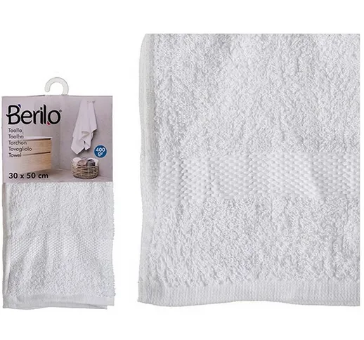 Berilo - Telo da bagno Poliestere Cotone Bianco Dimensione:50 x 90 cm