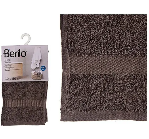 Berilo - Telo da bagno Poliestere Cotone Grigio Dimensione:90 x 150 cm