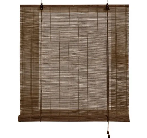 Storesdeco - Tenda a Rullo In Bambù Naturale, Marrone scuro, 150 x 175cm - Marrone scuro