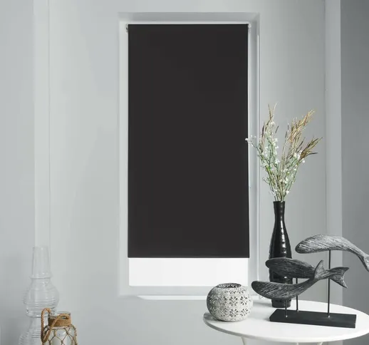 Tenda avvolgibile Oscurante in Poliestere, Colore: Bianco, Nero, 60 x 180 cm