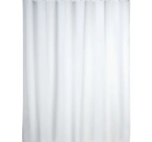 Tenda da doccia bianca, 180 x 180 cm - tessuto tessile di fascia alta, lavabile, poliester...