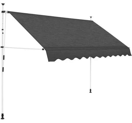 Tenda da Sole con Manovella per Tenda da Balcone Manuale a Scomparsa Anti uv Antracite - 2...