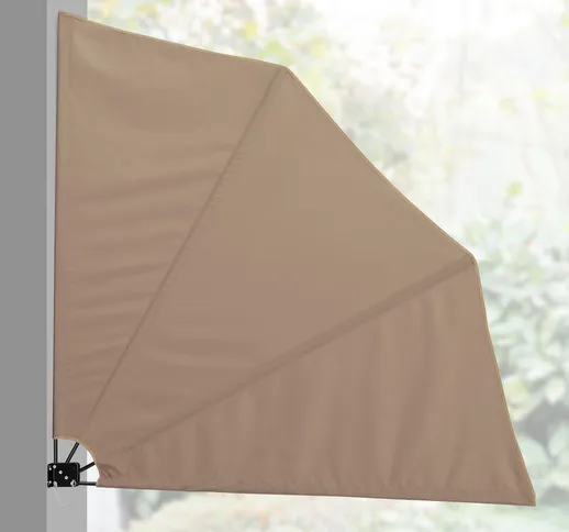 Tenda da sole per balcone - Tenda separè (beige)(160 x 160 cm) Paravento a ventaglio / Ten...