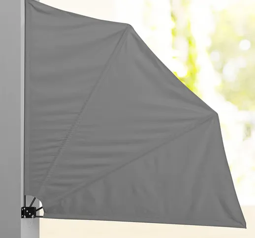 Tenda da sole per balcone - Tenda separè (grigio)(160 x 160 cm) Paravento a ventaglio / Te...