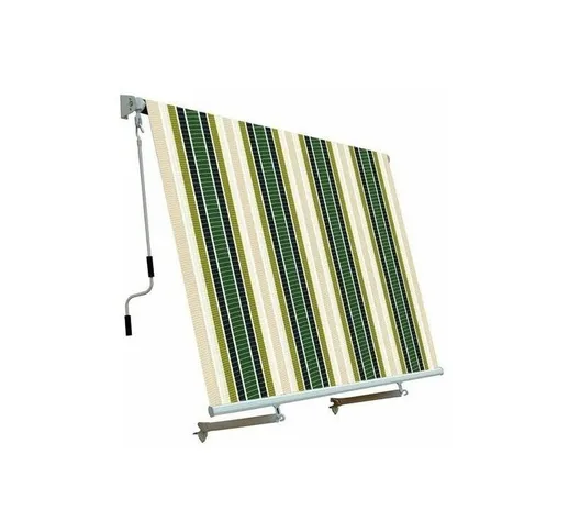 Tenda tende da sole a caduta con rullo verde ecrù 250 x h 250 cm da balcone